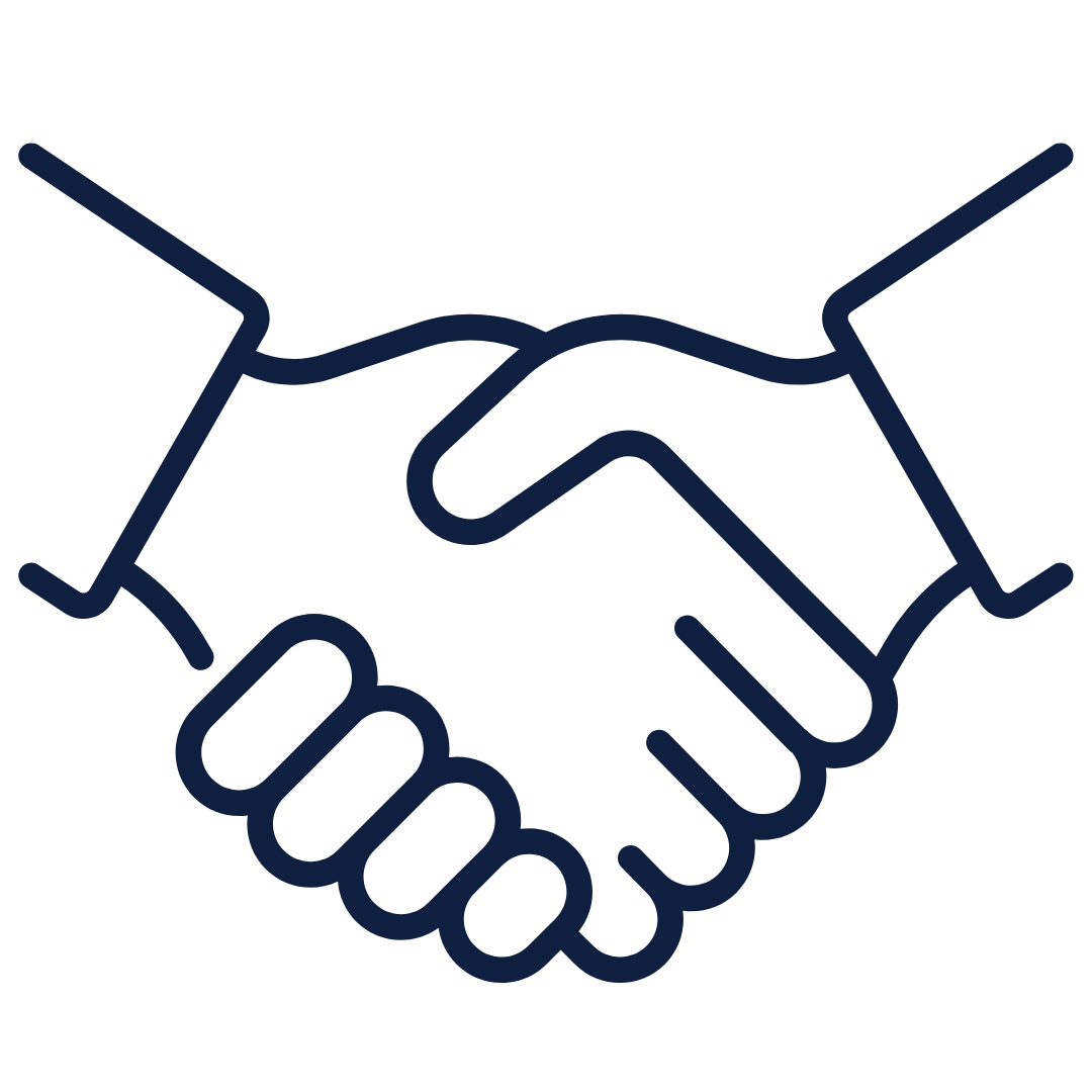 Handshake icon representing agreement or partnership between two people/parties