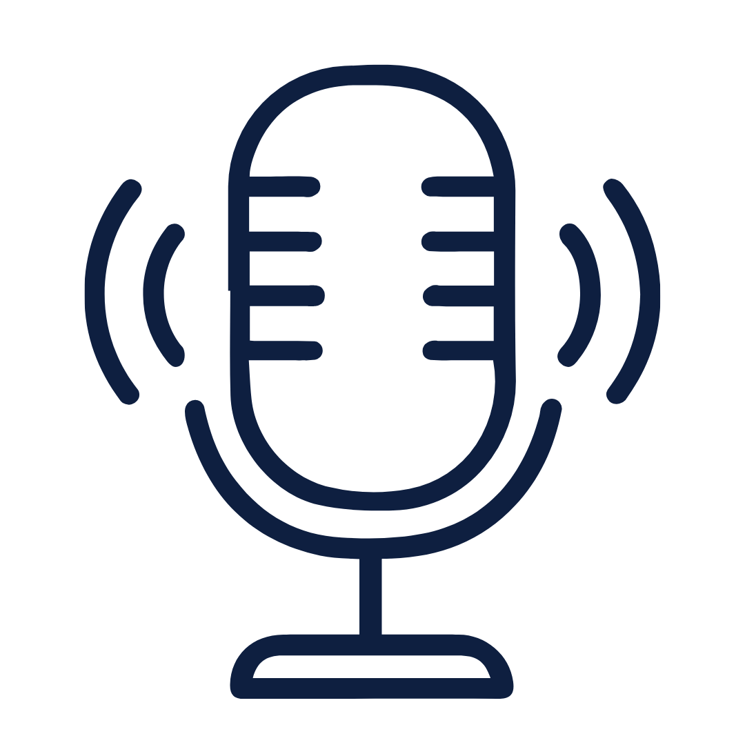 Microphone icon with waves indicating audio recording, conveying a recording/voice input action